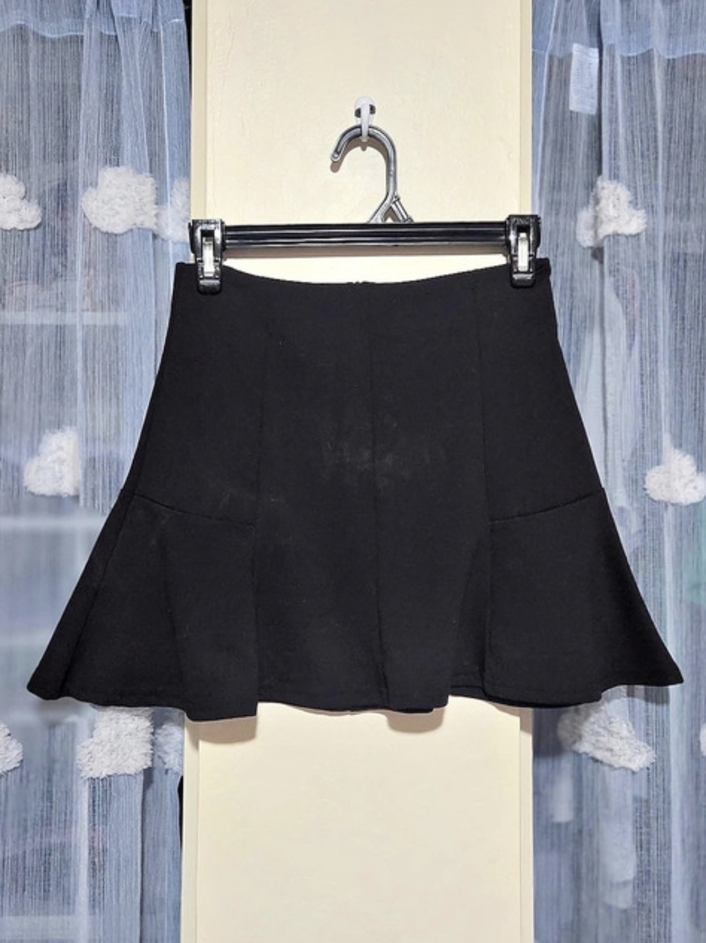 Ambiance Apparel Black Flared Mini Skirt